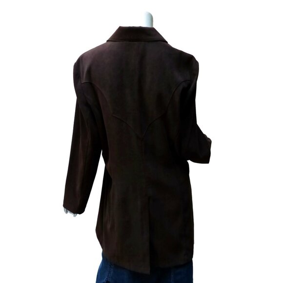 Rough Rider by Circle T Trench Topper Sz Large Chocolate Western Lightweight - Picture 2 of 7